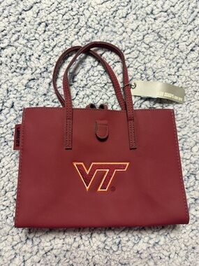 Alan Stuart Maroon Tote with Embroidered VT Accent